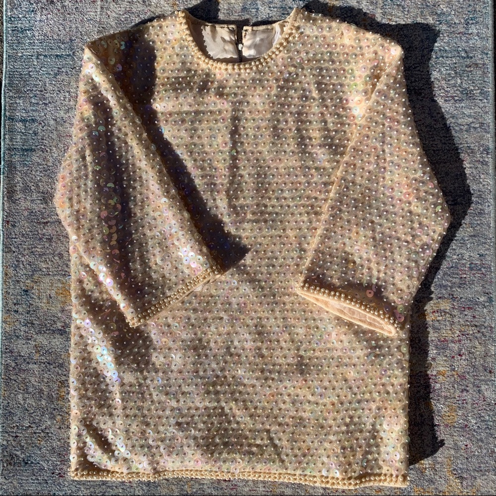 VINTAGE 60’s Neiman Marcus Opalescent Sequin Sweater